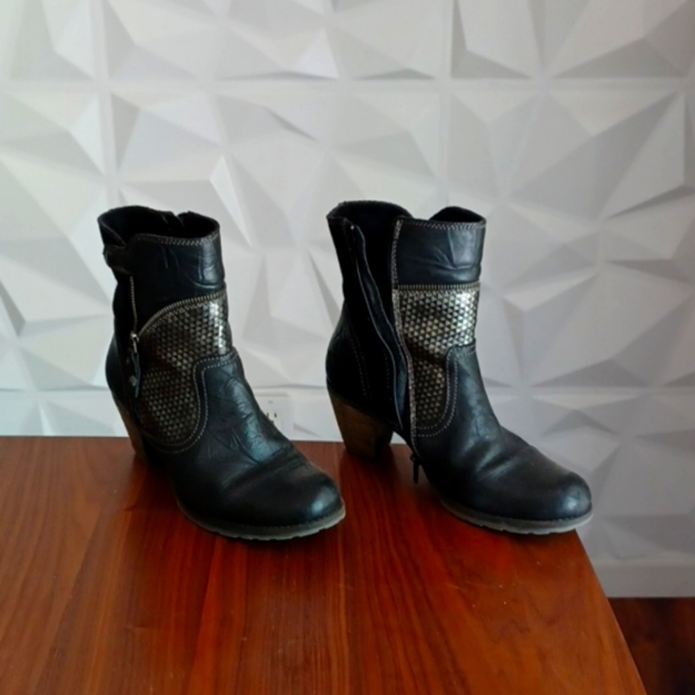 Dromedaris Fabiana Black Leather Boots EU Size:38